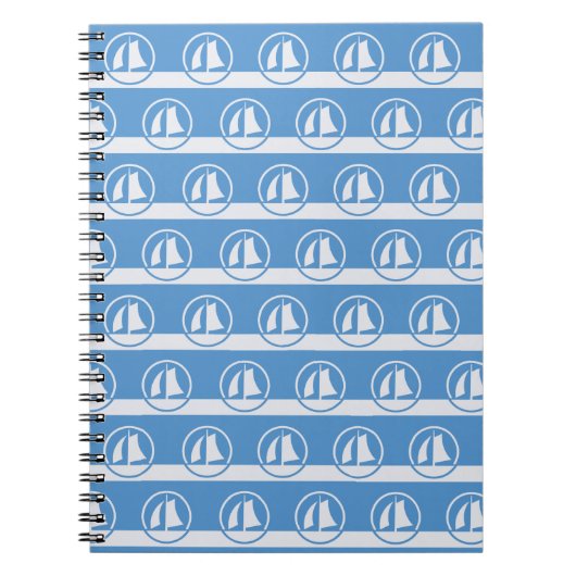 Sailboat Muster angepasste Farbe Notebook Notizblock (Vorderseite)
