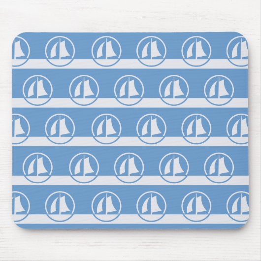 Sailboat Muster kundenspezifische Farbe Mousepad (Vorne)