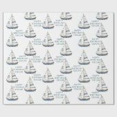 Sailboat Nautic Birthday I Geschenkpapier (Flach)