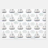 Sailboat Nautic Birthday I Geschenkpapier Set (Vorderseite)