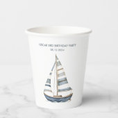 Sailboat Nautic Geburtstag Pappbecher (Vorderseite)