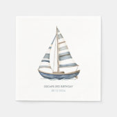 Sailboat Nautic Geburtstag Serviette (Vorderseite)