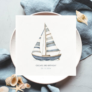 Sailboat Nautic Geburtstag Serviette