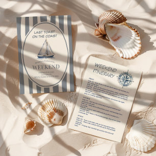 Sailboat Nautic Waves Bachelorette Wochenende Einladung