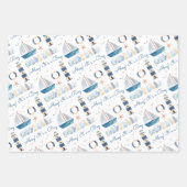 Sailboat Nautical Baby Dusche Geschenkpapier Set (Vorderseite 3)