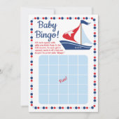 Sailboat Nautical Baby Show Bingo Game Einladung (Vorderseite)