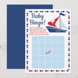 Sailboat Nautical Baby Show Bingo Game Einladung