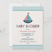 Sailboat Nautical Baby Shower Einladung (Vorderseite)