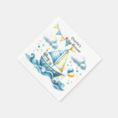 Sailboat Nautical Baby Showpapier Napkins Serviette (Ecke)