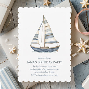 Sailboat Nautical Birthday Einladungen