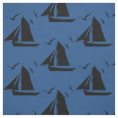 Sailboat Nautical Blue Fabric Stoff (Muster)
