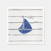 Sailboat Nautical Blue Shiplap Rustikale Dekoratio Serviette (Vorderseite)