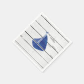 Sailboat Nautical Blue Shiplap Rustikale Dekoratio Serviette (Ecke)