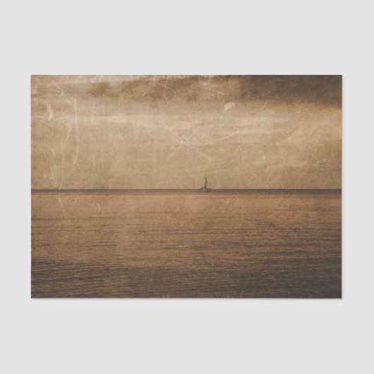 Sailboat Nautical Vintag Ocean Texture Old Grunge Seidenpapier (Vorderseite)