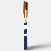 Sailboat Navy Blauer Streifen Holzkörnmuster Case-Mate iPhone Hülle (Rückseite / Links)