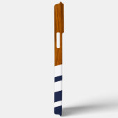 Sailboat Navy Blauer Streifen Holzkörnmuster Case-Mate iPhone Hülle (Rückseite / Rechts)