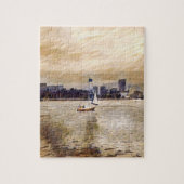 Sailboat Navy Yard Bronze blau Puzzle (Vertikal)