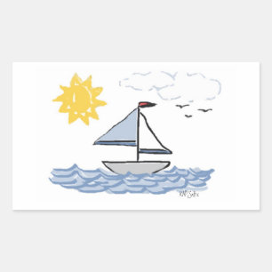 Sailboat O Rechteckiger Aufkleber