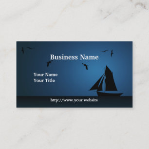 Sailboat Ocean Blue Custom Business Card Visitenkarte