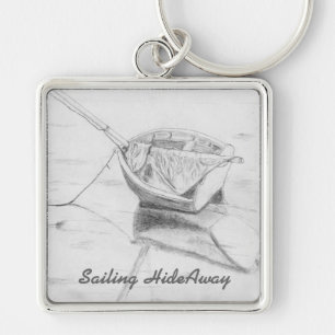 Sailboat on Beach Original Art Schlüsselanhänger