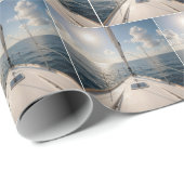 Sailboat On Calm Ocean Water Geschenkpapier (Rolleneckpunkt)