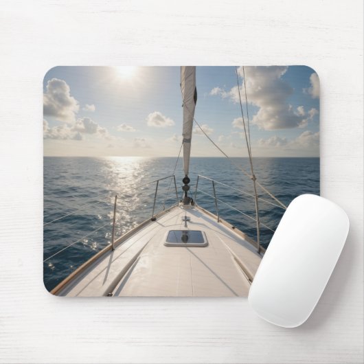 Sailboat On Calm Ocean Water Mousepad (Mit Mouse)