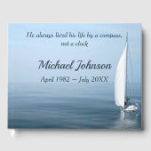 Sailboat On Calm Water for Memorial Service Gästebuch (Vorderseite)