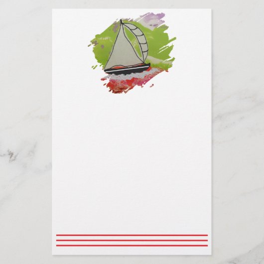 Sailboat Paintstroke Briefpapier (Vorderseite)