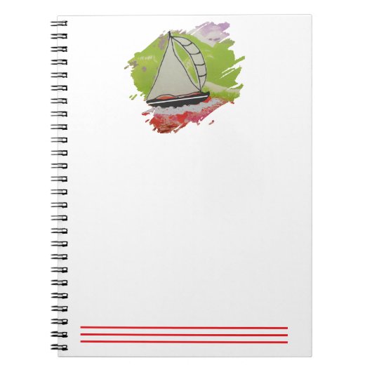 Sailboat Paintstroke Notizblock (Vorderseite)