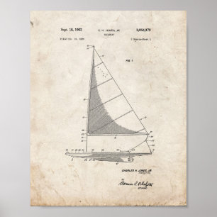 Sailboat Patent - Altes Aussehen Poster
