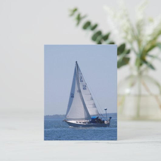 Sailboat Postcard Postkarte (Stehend Vorderseite)