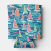 Sailboat Preppy Bach Beach / Pool Party Coozie Dosenkühler (Rückseite)