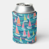 Sailboat Preppy Bach Beach / Pool Party Coozie Dosenkühler (Kanne Rückseite)