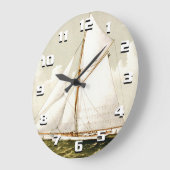 Sailboat Print Große Wanduhr (Winkel)