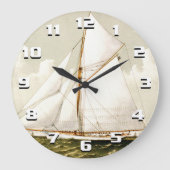 Sailboat Print Große Wanduhr (Vorderseite)