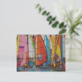 Sailboat Puzzle Pic Postkarte (Stehend Vorderseite)