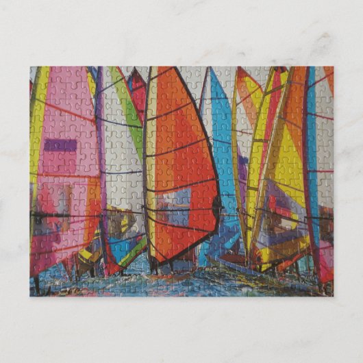 Sailboat Puzzle Pic Postkarte (Vorderseite)