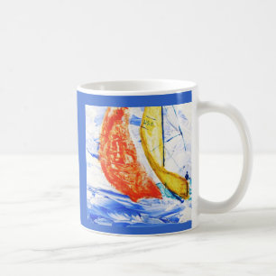 Sailboat Racing Reisen Umarmung Originelle Kunst Kaffeetasse