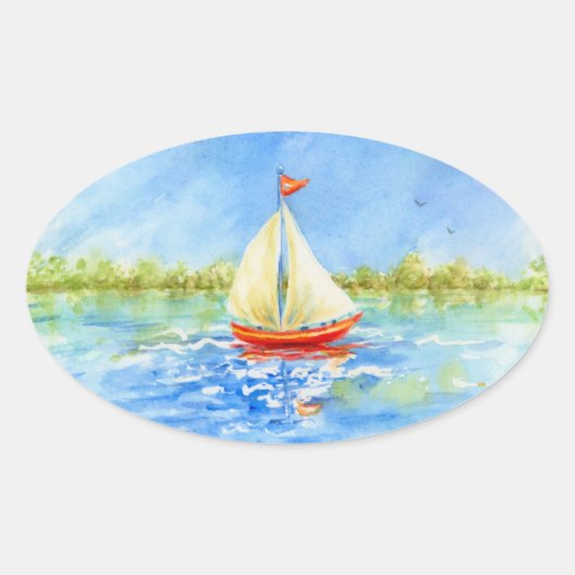 Sailboat Reflections Stickers (Vorderseite)