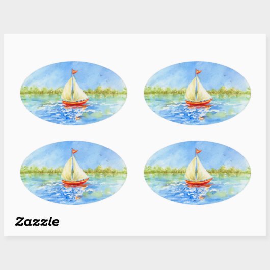 Sailboat Reflections Stickers (Blatt)