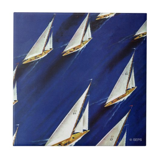 Sailboat Regatta by Ski Weld Fliese (Vorderseite)