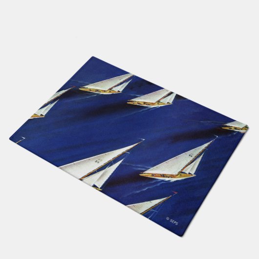 Sailboat Regatta by Ski Weld Fußmatte (Schrägansicht)