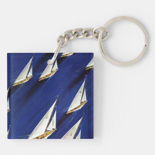 Sailboat Regatta by Ski Weld Schlüsselanhänger (Rückseite)