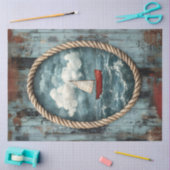 Sailboat Rope Border Rustic Nautic Decoupage Seidenpapier (Basteln)
