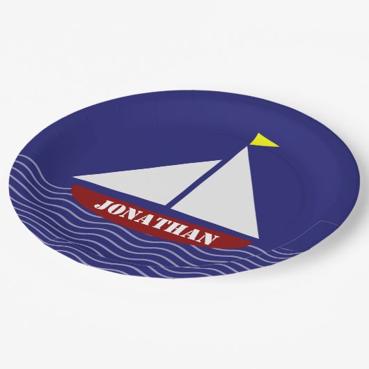 Sailboat Sailing Design Paper Teller (Schrägansicht)