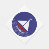 Sailboat Sailing Design Papier Napkins Serviette (Ecke)