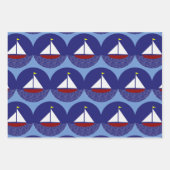 Sailboat Sailing Design Wrapping Paper Set Geschenkpapier Set (Vorderseite)