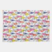 Sailboat Sailing Nautic Summer Pattern Geschirrtuch (Horizontal)
