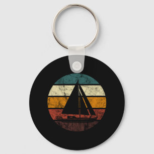 Sailboat Sailing Retro Vintages Segelboot Sailor B Schlüsselanhänger