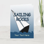 Sailboat Sailing Rocks Custom Grußkarte Karte (Vorderseite)